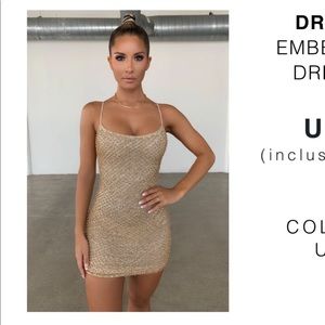 Oh Polly Gold Sparkle Dress